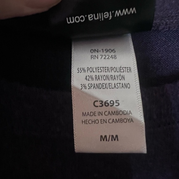 NWT Felina Deep Purple Comfyz Long Sleeve Lounge Set Size Medium - Picture 8 of 16